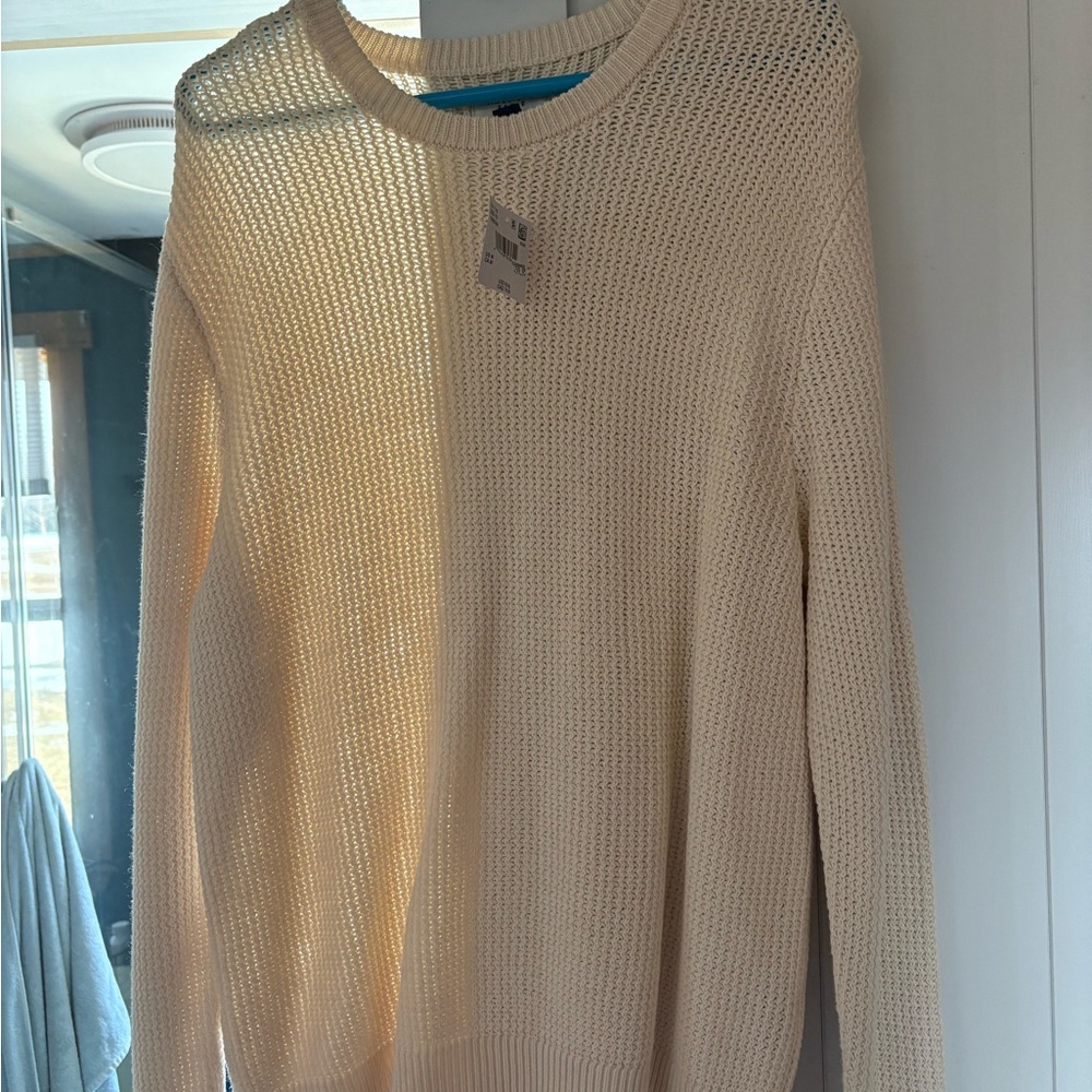 Classic Cream Knit Women's Sweater - Lightweight Crewneck